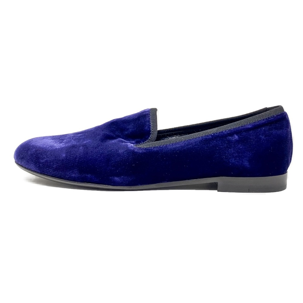 JACQUES MORGAN Velour Round-Toe Slip-On Flats